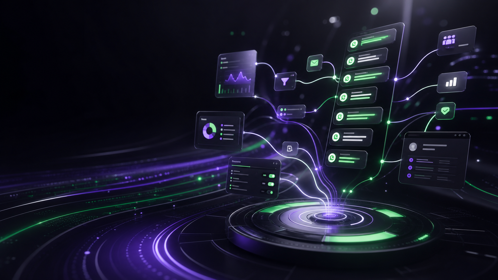 Visual de sistemas con IA y automatización de NoCaos AI