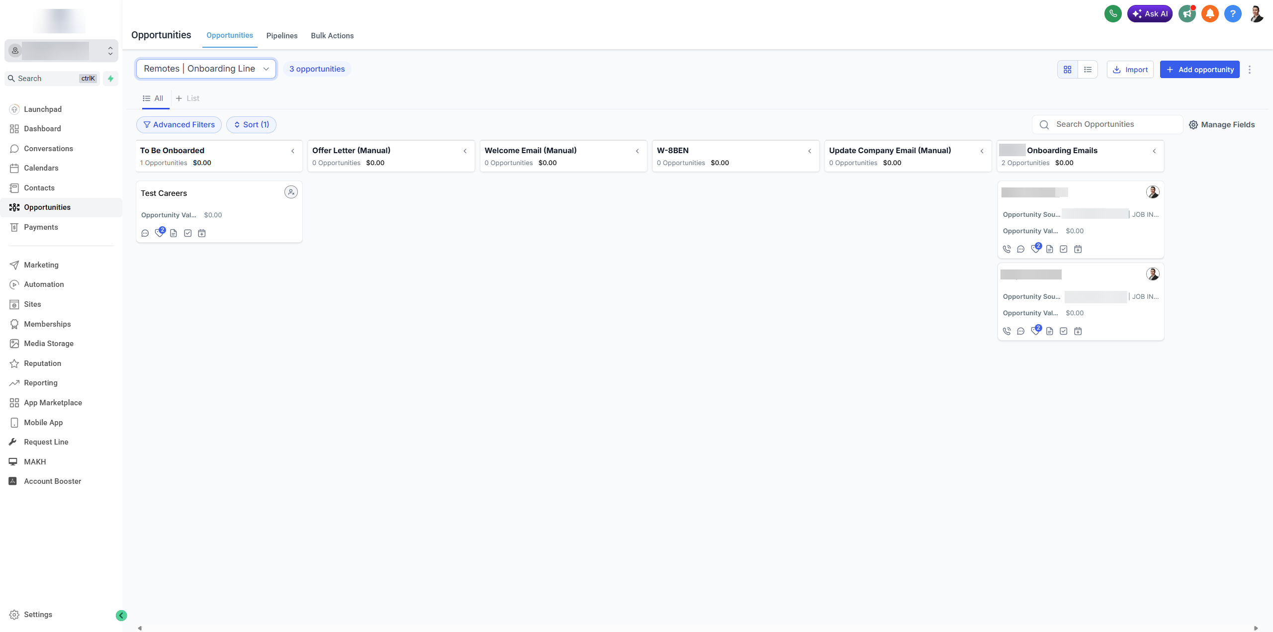Anonymous pipeline for an international agency