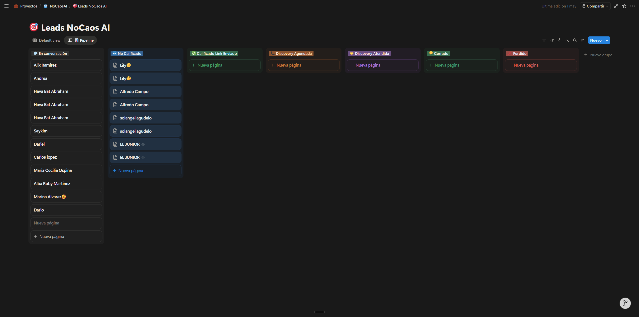 Lead CRM in Notion
