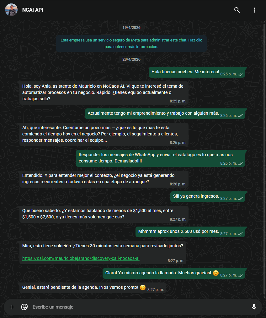 WhatsApp agent for leads